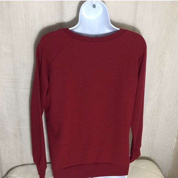 ACTIVE Red Long Sleeve Lace Top Size L - Picture 4 of 7
